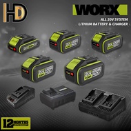 WORX 20V Battery & Charger / WORX Batteries & Charger / WORX 2.0AH / WORX 4.0AH / WORX 5.0AH / WORX 