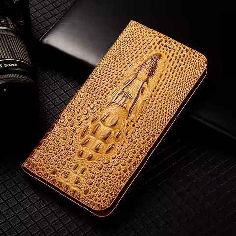 Crocodile Head Flip Book Cover For Nokia 5.1 5.3 5.4 6.1 6.2 7.1 7.2 8.1 8.3 Plus Genuine Leather Ph