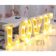 Ready Stock Golden Letter Light Nordic Style Wedding Decoration Window Letter Light Room Decoration 