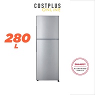 Sharp Fridge Refrigerator 2 Door 280L SJ285MSS with Tempered Glass Shelf Peti Sejuk Peti Ais