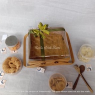 ( R25) B057 (Ramadhan Series) Smoke Mica Food Container 20cm, 25cm 30cm High Ribbon l woven bamboo f