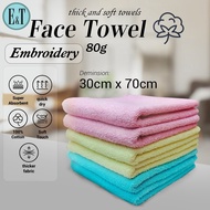(Siap Sulam) 🇲🇾Ready Stock 100% Cotton 30X70cm Face Towel High Quality Tuala Muka Face Towels