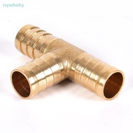 [IVY] 1pc 6~16mm Brass T Piece 3 Way Fuel Hose Connector Forpressed Air Oil Gas  GOOD