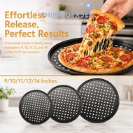 CHIHIRO1X3EE Pizza Baking Tray, Carbon Steel Non Stick Perforated Pizza Pan Set, Durable 9/10/11/12/