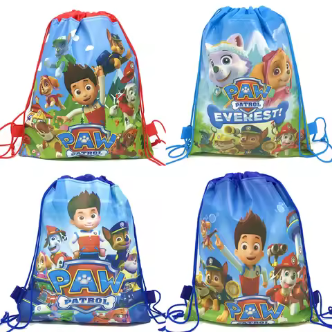 Paw Patrol Gift Bag Non-woven Birthday Party Gift Shopping Bag Drawstring Backpack Festival Christma