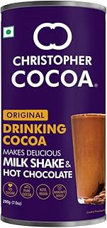 Christopher Cocoa Drinking Chocolate Cocoa Powder, Dark No Sugar, 200 g