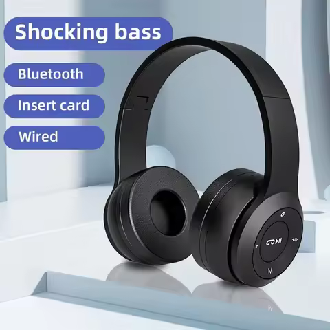 Stereo P47 Headset 5.0 Bluetooth Headset Folding Series Wireless Sports Game Headset for iPhone Xiao
