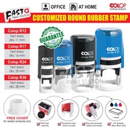 [Fast Delivery] Customize Round Rubber Stamp Self-inking Colop Stamp (R12/R17/R24/R30)