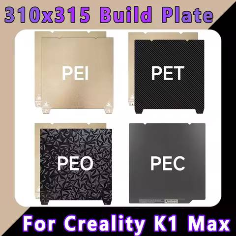 For creality K1 Max CR-10 Build Plate Speedy Double Sided 310×315mm PEO PET Spring Steel Sheet Magne