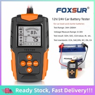 🔥FOXSUR Car Battery Tester 12V 24V LCD Digital Battery Analyzer CCA SOH SOC CCA IR Measurement for C