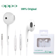 OPPO R15 R11 HALF IN-EAR WIRED EARPHONE 3.5MM HEADPHONE WITH MICROPHONE FOR OPPO A3S A5S F1S A1K R9S F11