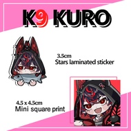 Vtuber K9KURO Kurenai Stars Laminated Stickers and Mini Square Art Prints