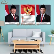 Wooden Poster Frame Photo of President and Vice Indonesia Prabowo Gibran Latest 2024 President Indon