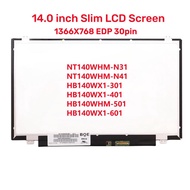 14.0" Laptop LCD Screen NT140WHM-N41 Fit HB140WX1-301 HB140WX1-401 NT140WHM-N31 B140XTN02.6 N140BGE-