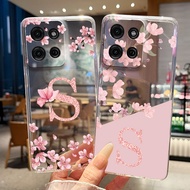 Phone Case For Motorola Moto G75 5G Case Flower Letter Transparent Slim Soft Silicone Cover For Moto