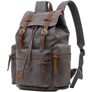 koolehaoda Vintage Canvas Backpack Rucksack Unisex Casual Backpack for 12-17" Laptop Backpack Travel