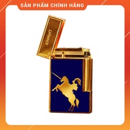 Hộp Quẹt Bật Lửa Gas Đá KNIGHT 2 Mộc Đáy Ốp Sơn Mài Xanh Họa Tiết Kỵ Sỹ La Mã Cực Đẹp
