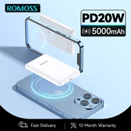 ROMOSS Magnetic Power Bank PD 20W Fast Charge 5000mah Portable Charger External Battery Wireless Magsafe Powerbank For iPhone 13