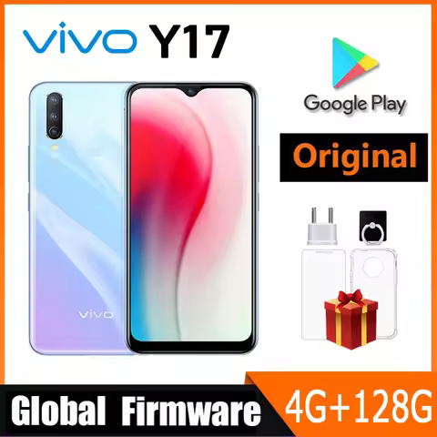 Vivo Y17 4G SmartPhone Global firmware Android MediaTek MT6765 6.35-inch screen Face + fingerprnit I