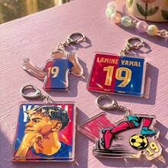 1pc/4pcs WorldCup Soccer Player Yamal Graphic Keychains, Incorporating Jersey #19, Pop Portrait And 