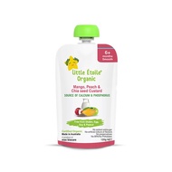 LITTLE ETOILE Organic Baby Food Puree Pouch Mango, Peach & Chia Seed Custard