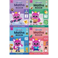 学前 幼儿 作业 教材 数学游戏附贴纸 （英文）Pinkfong Baby Shark Maths Activity Book 学前 鲨鱼宝宝贴纸活动本(BI) workbook for kids