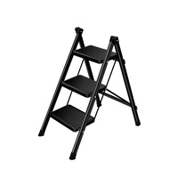 READY STOCK  Foldable 3 Step Home Ladder Tangga Black Household - Black Colour
