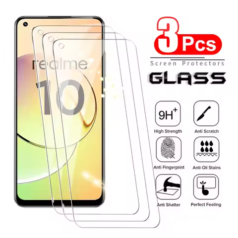 3Pcs Tempered Glass For Realme 7 8 9 Pro 10 Glass Screen Protector For Realme 7i 8i 9i Glass Protect