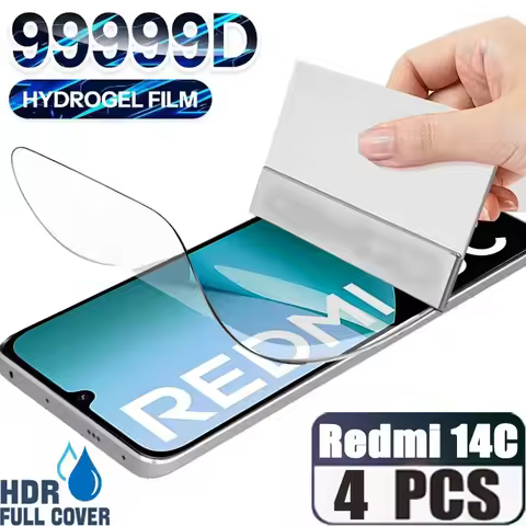 4PCS Hydrogel Film For Xiaomi Redmi 15C 15 14C 13C 12C 13 12 5G 4G Clear Screen Protector Redmi K80 