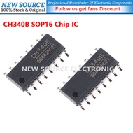 [1-5pcs] CH340B SOP16 SMD USB to Serial Interface Chip IC New Source