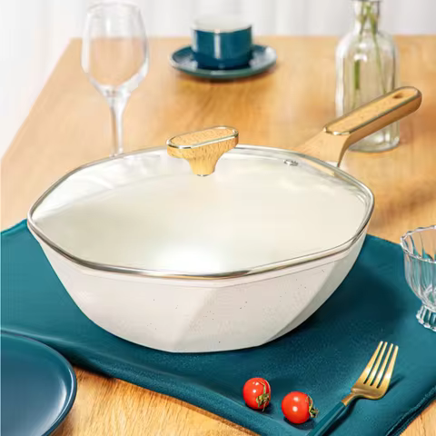 Octagonal Non-stick Frying Pan Wok Pan Pot Household Egg Steak Cooking Pots Gas Stove Induction Univ
