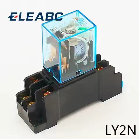 10A dpdt relay 12VDC 24VDC 110VAC 220VAC LY2N General Purpose Relay LY2NJ with power relay base sock
