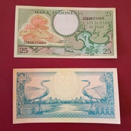 uang kuno Indonesia 25 rupiah seri bunga tahun 1959 