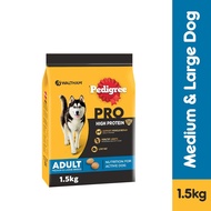 PEDIGREE PRO High Protein Adult Dog Food - Dog Dry Food (1-Pack), 1.5kg. Dog Food for Medium &amp; Large Breed Dogs