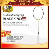 (READY STOCK) Bladex 700 NEW Badminton Racquet Unstrung (Free Grip & String & Cover Bag) - YELLOW 锋影