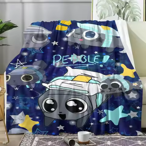 D-Dandys World Pebble F-Fleece Throw Soft Flannel Throw Blanket, Lightweight Breathable Summer Nap B