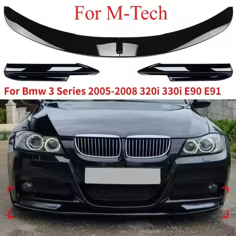 For Bmw 3 Series 2005-2008 E90 E91 M-Tech Sedan 4 Door 320i 330i Car Front Bumper Lip Splitter Body 