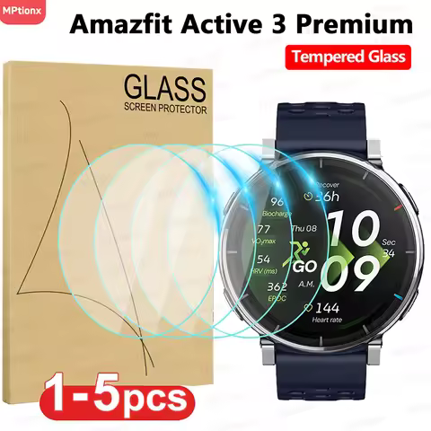 Tempered Glass for Amazfit Active 3 Premium Smartwatch Screen Protector Durable Anti Scratch Film fo