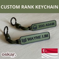 🇸🇬 Custom NSF Rank Keychain | SAF SPF SCDF | 3D Printed Paracord
