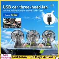 USB Car Strong Dual Fan 360° Desktop Air Conditioning Double Booster Cooler Mini Fan For Car Van Tru