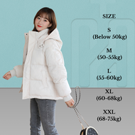 Hitchie Padded Hoodie Winter Down Jacket Woman Windbreaker Fleece Coat Baju Sejuk Tebal Parka Korean