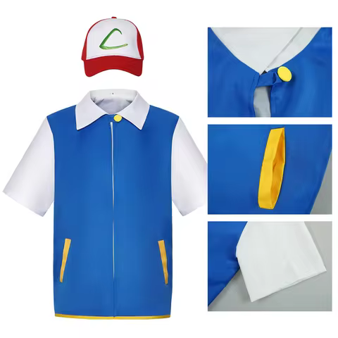 Children's Anime Pet Elf COSPLAY Clothing Men's Wear Xiaozhi COS Gloves Jacket for Poke mon Sweater