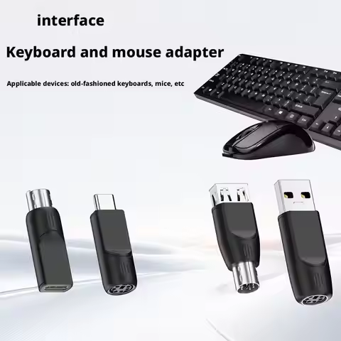 USB To For PS2 Converter Keyboard Mouse Circular Hole 6-pin Adapter USB Female To For PS2 Male Type-