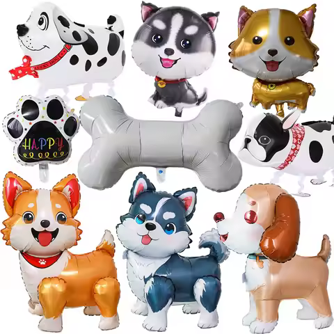 Animal Dog Balloons Dog Birthday Balloons Pet Dog Balloons Cute Puppy Foil Balloon for Kids Gift Dog