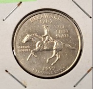 少見硬幣--美國1999年25美分-50州紀念幣-德拉瓦州 (United States 50 State Quarters-1999 Delaware)