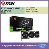 MSI RTX 4060 Ti VENTUS 3X 16G OC GRAPHIC CARD | Boost:2610 MHz | 16GB GDDR6 | HDMI | DISPLAYPORT | PCIe 4 (VC 8117)