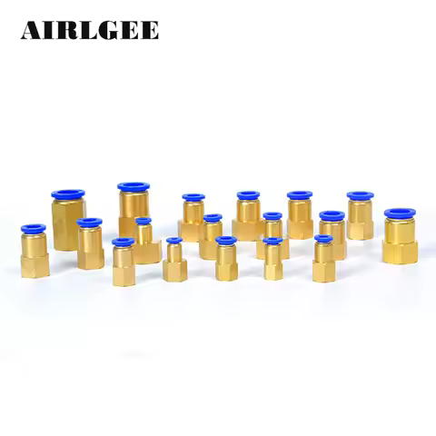 5PCS/Lots Pneumatic Female Thread Straight Quick fitting 1/8 1/4 3/8 1/2"PT to 4 6 8 10 12mm PU tube