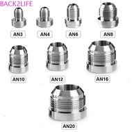 BACK2LIFE Silver Male Aluminium Weld, Aluminum AN4-AN20 Straight Male Weld Fitting Adapter, Round Ba