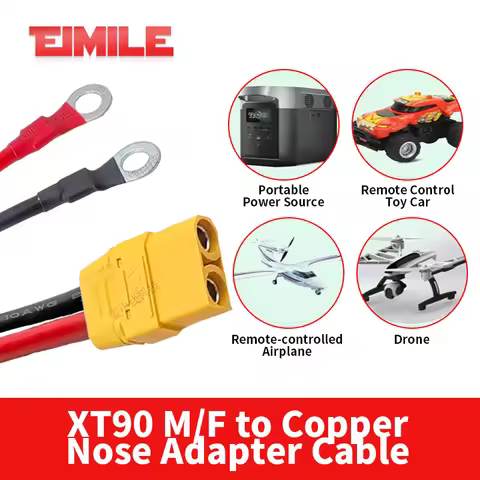 10AWG XT90 to 6MM/8MM Copper O Terminal Line ForAircraft Model Lithium Battery Connection Wire XT90 