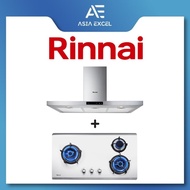 RINNAI RH-C249-SSR 90CM CHIMNEY HOOD + RINNAI RB-93TS 3 BURNER HYPER FLAME STAINLESS STEEL BUILT-IN HOB